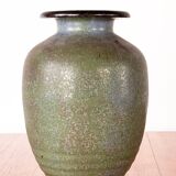 Art Deco vase, in green glazed stoneware, Roger Guérin 1930.