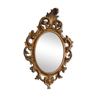 Old mirror in gilded wood - 34x21cm