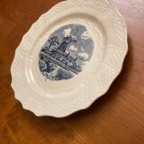 Rare old plate with Delft blue decor