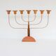Large vintage brass and elm candelabra, 1940s