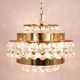 Lustre Bakalowits Vienne en laiton doré et cristaux de diamant, Autriche, 1970