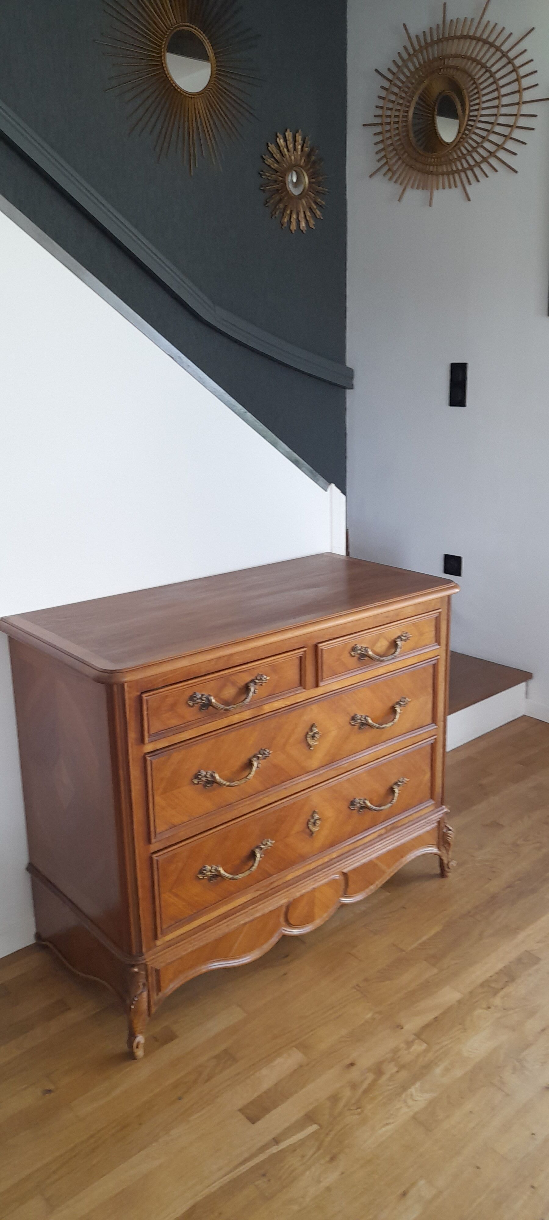 Louis XV style chest of drawers from the 50s