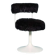 Space age design armchair from the sixties, fluffy stool with trumpet base.