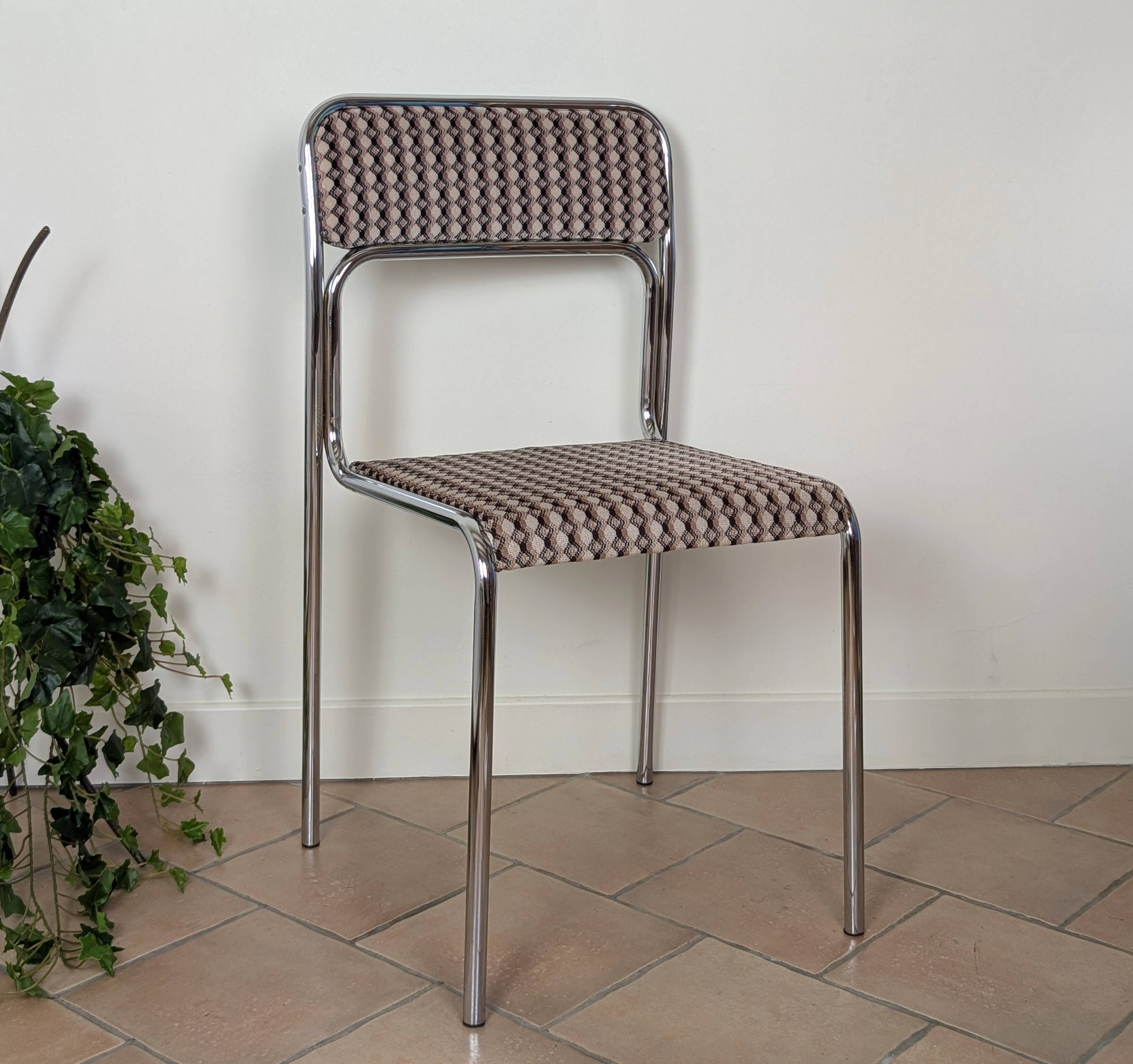 Chaise métal chromé