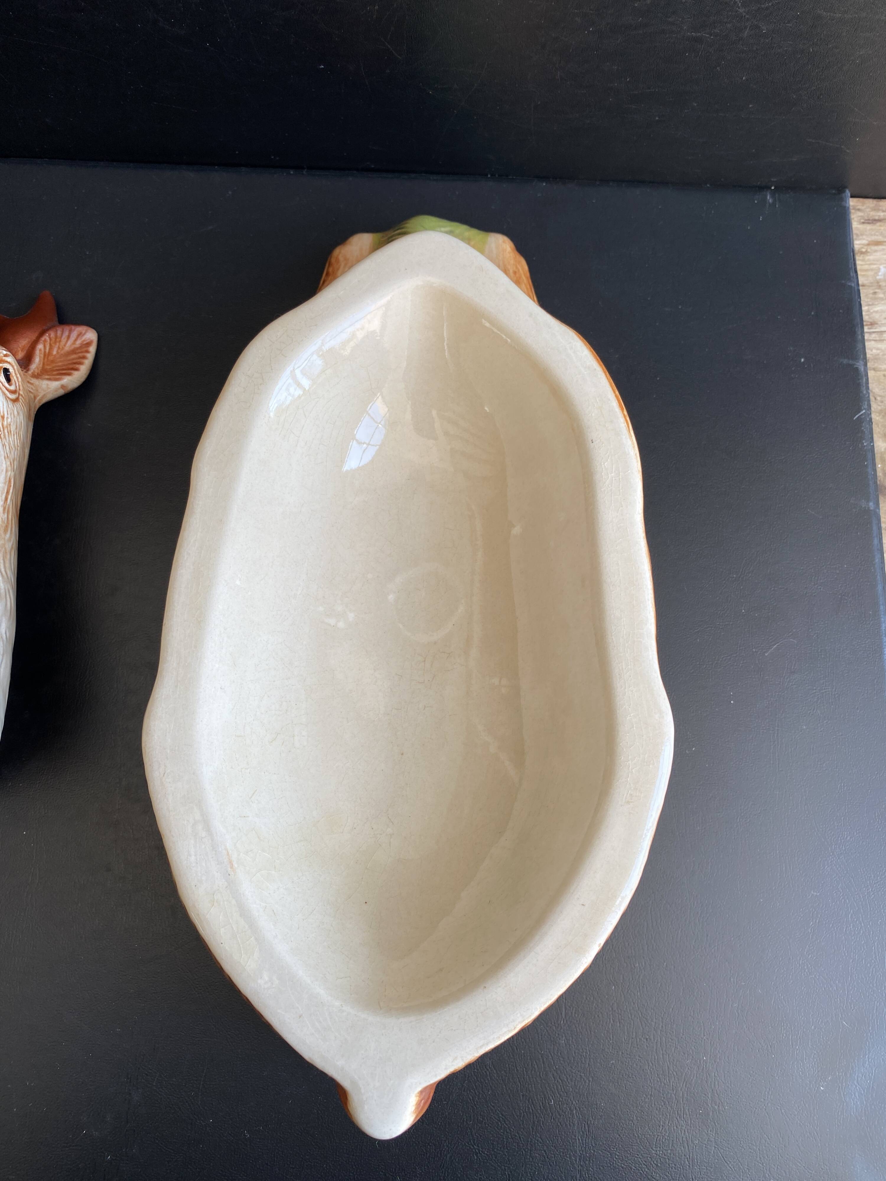 Vintage terrine in earthenware by Michel Caugant - Roe Deer / Stag shape