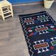 Tapis berbère marocain fait main noir ethnique 94x150 cm