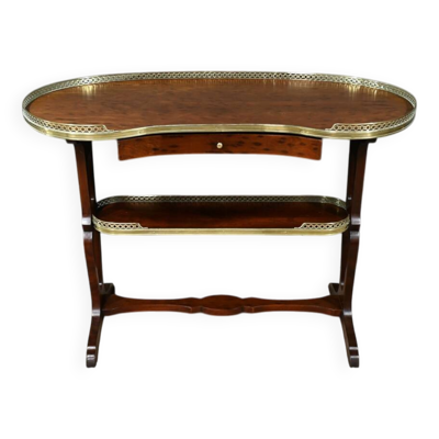 Table Rognon en Moucheté d’Acajou, estampillée “L’escalier de Cristal” – Fin XIXe