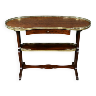 Kidney Table in Speckled Mahogany, stamped “L'escalier de Cristal” – Late 19th Century