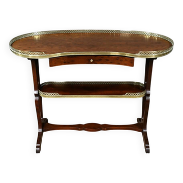Kidney Table in Speckled Mahogany, stamped “L'escalier de Cristal” – Late 19th Century