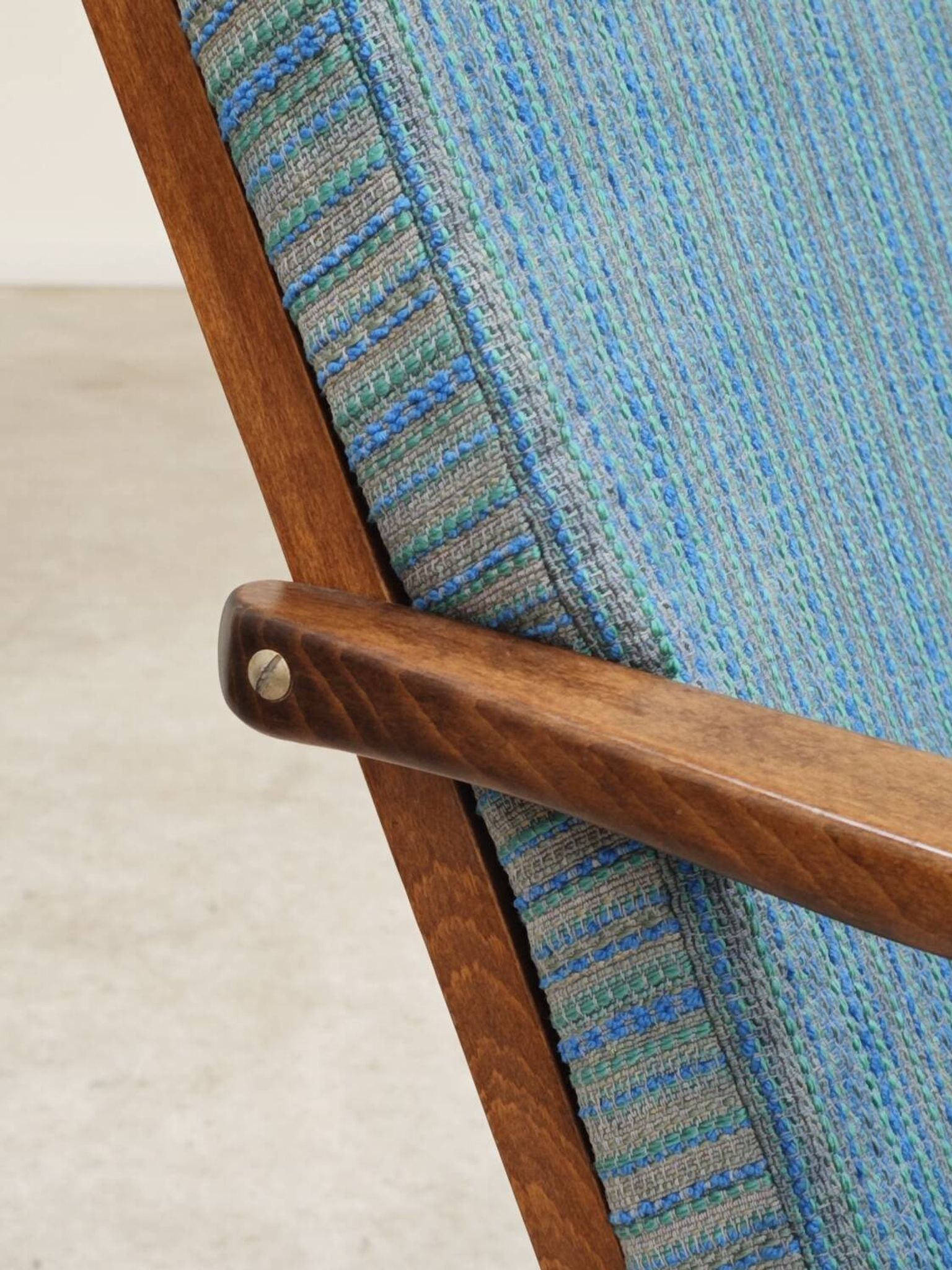 Pair of blue boomerang armchairs by Antonin Suman for Ton (Thonet) 1960