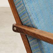 Pair of blue boomerang armchairs by Antonin Suman for Ton (Thonet) 1960