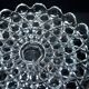 Antique cheese dome on a diamond moulded crystal stand, 1920, marked registered.