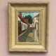Mid-Century Oil on Panel “Street View” by J. Ioliv, Vintage & Framed 25×31cm