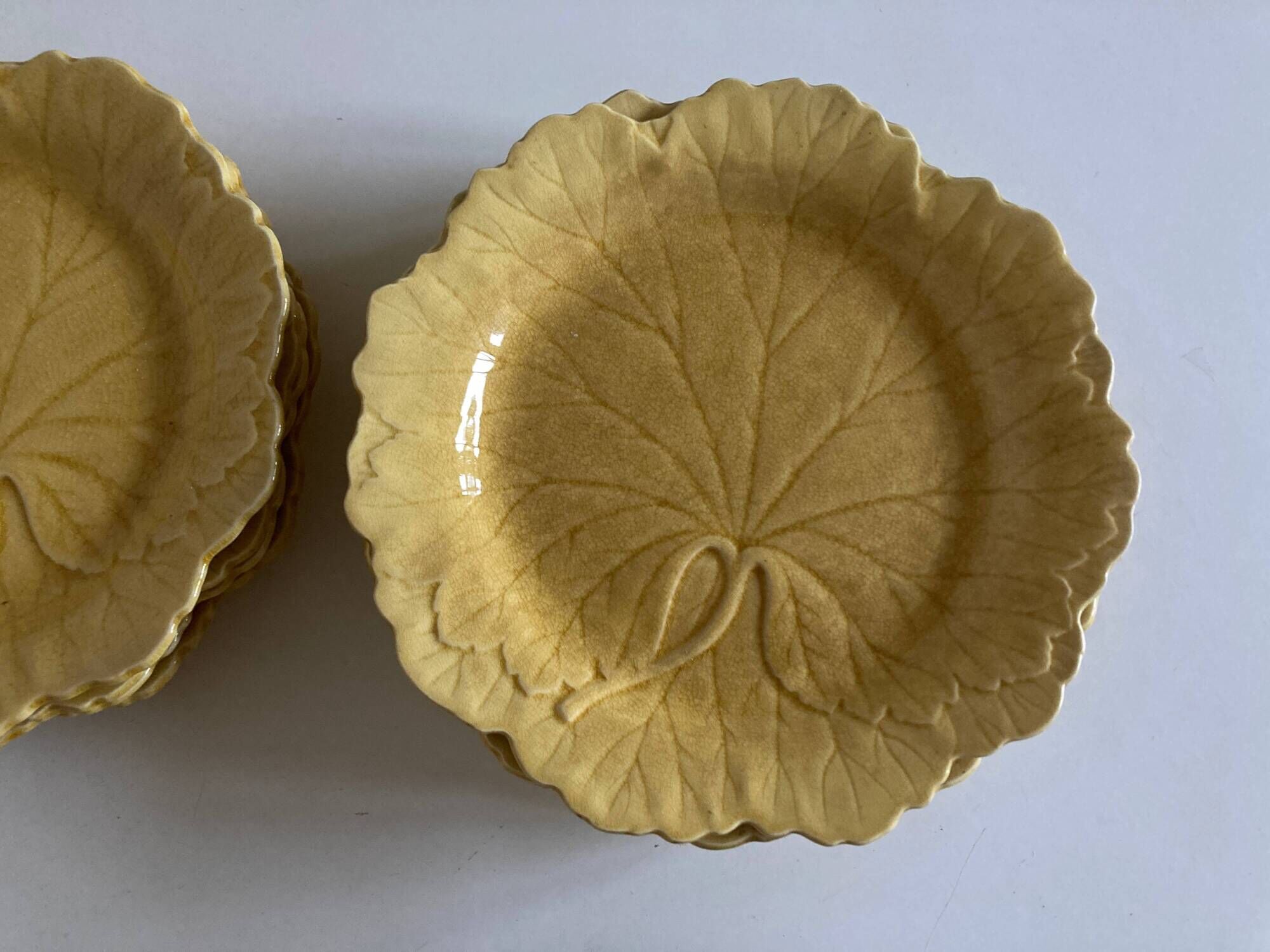 set of 11 Wedgwood vine plates English slip 19th