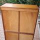 Filing cabinet with sliding curtains in double vintage wood