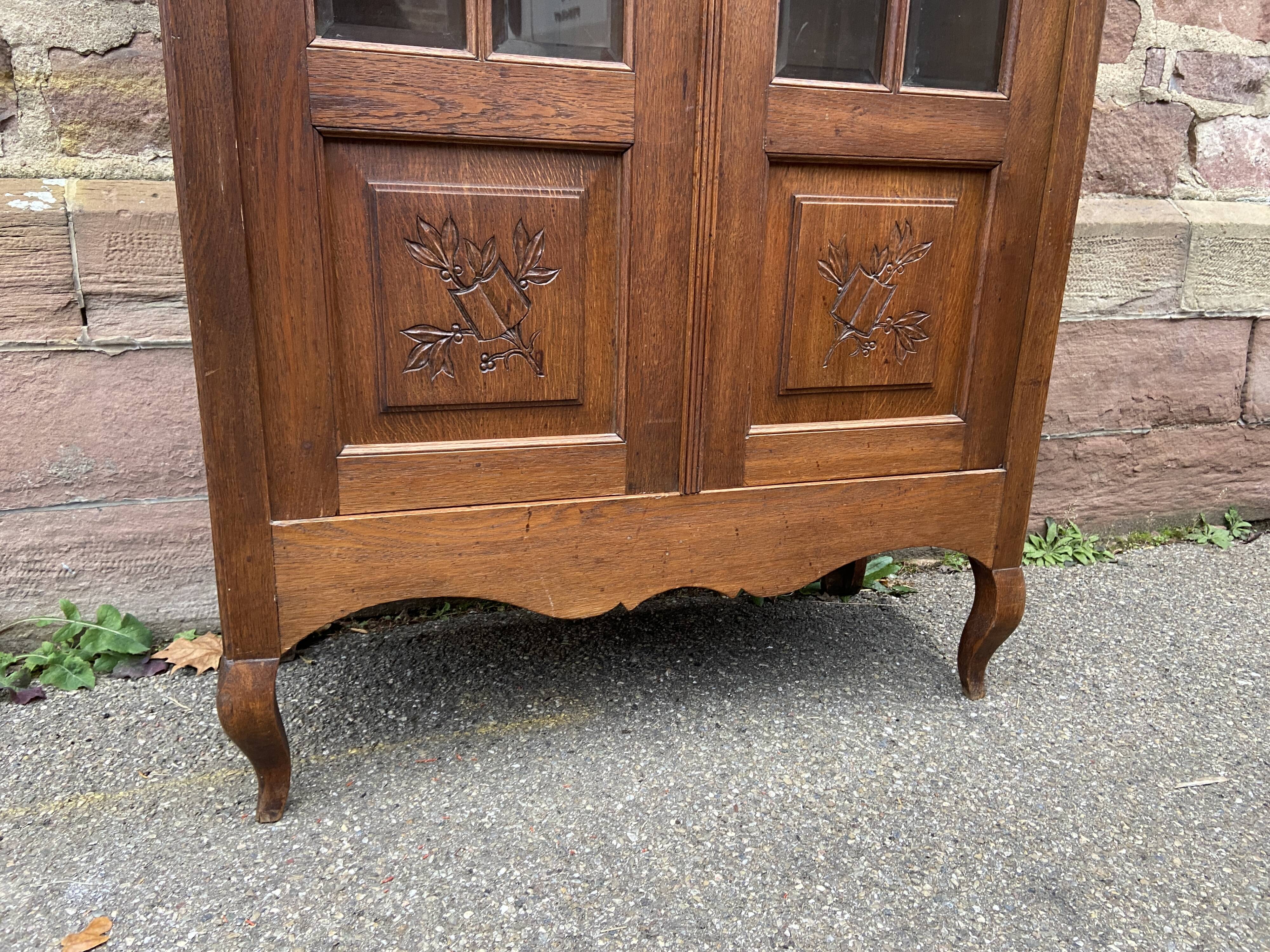 Display Cabinet Silver Cabinet Bookcase Provence Rocaille Louis XV Carved Oak 1920