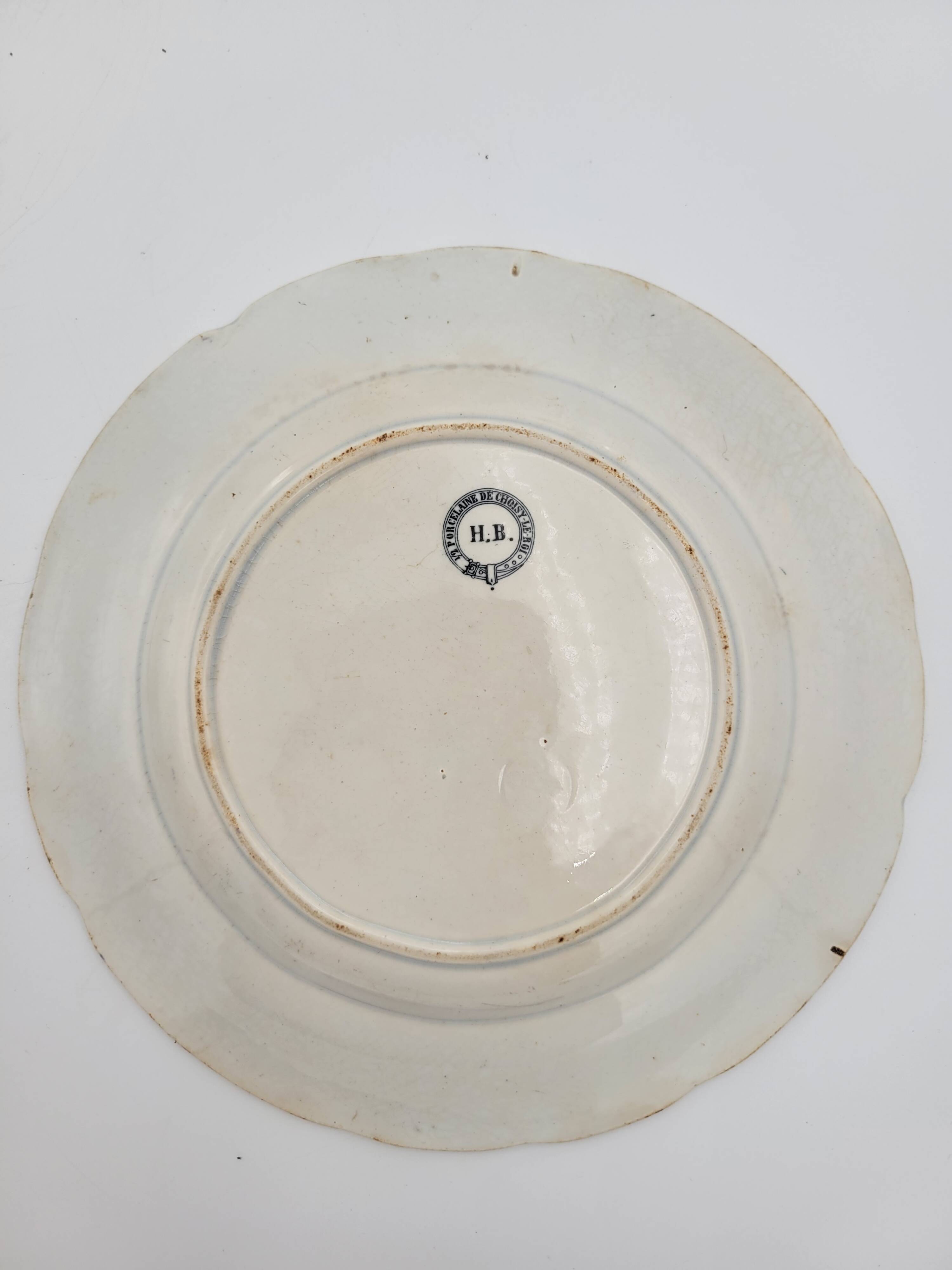 Set of 2 talking plates in Choisy-le-Roi porcelain