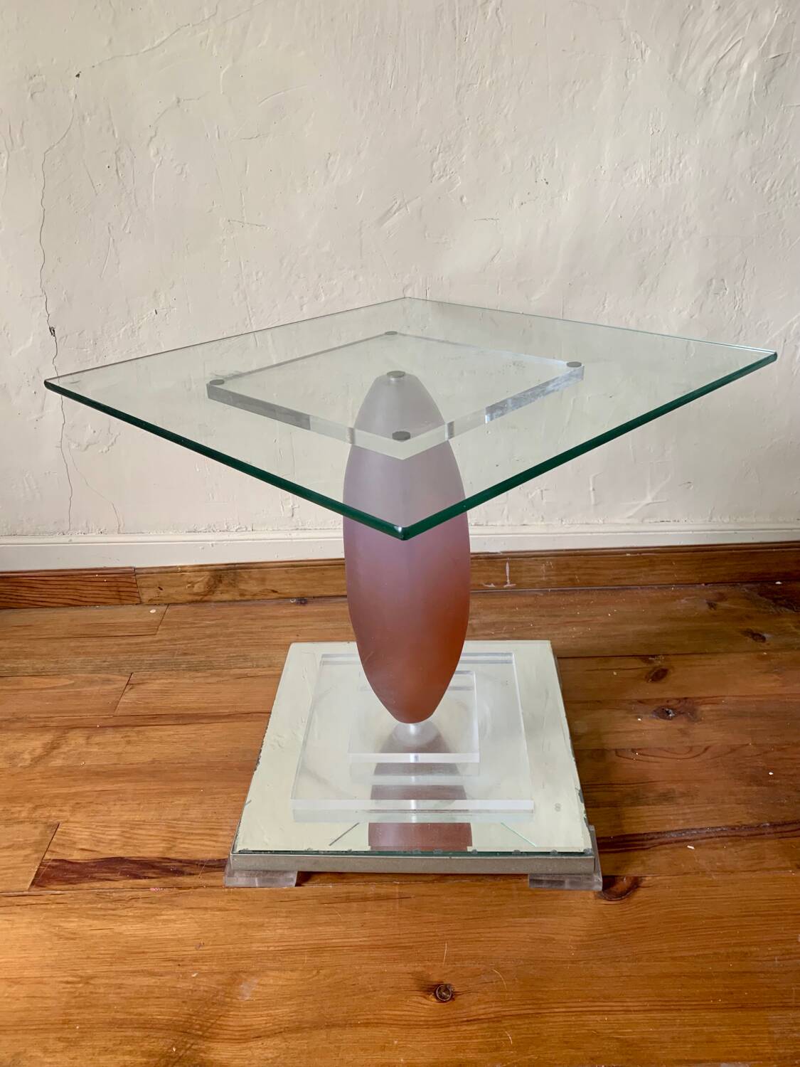 Selette table d’appoint design verre roche bobois