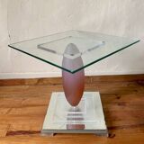 Designer side table in roche bobois glass