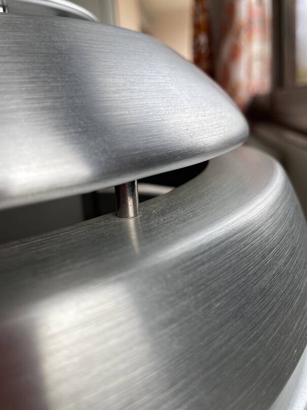 Brushed aluminum ball pendant light