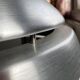 Brushed aluminum ball pendant light