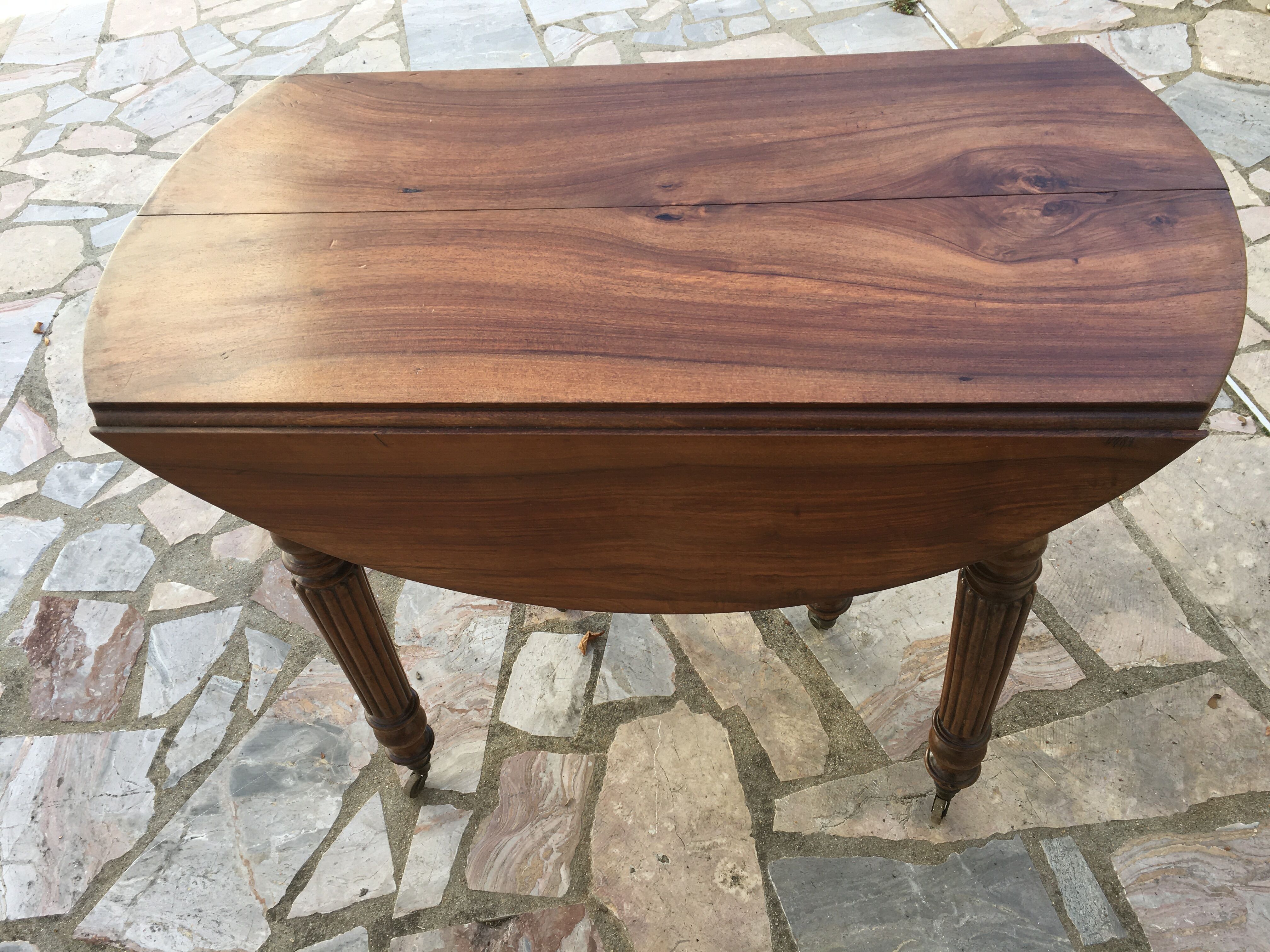 Round table 6 feet 3 solid walnut extensions