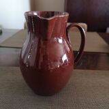 Pitcher / jug in fine red enameled earthenware called Carmelite - Between 1806 and 1840 - Sarreguemines