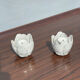 Pair of ceramic flower candle holders handcrafted