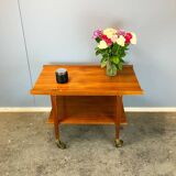 Rolling side table, serving trolley, teak, vintage from the 60s