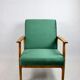 Vintage green velvet lounge chair, 1970s