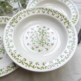 Assiettes creuses Ironstone Italienne Giovanni Valdarno motif vert rouge