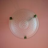 Chandelier signed Muller Frères Lunéville, Art Deco suspension, nickel-plated bronze chandelier, ceiling lamp,