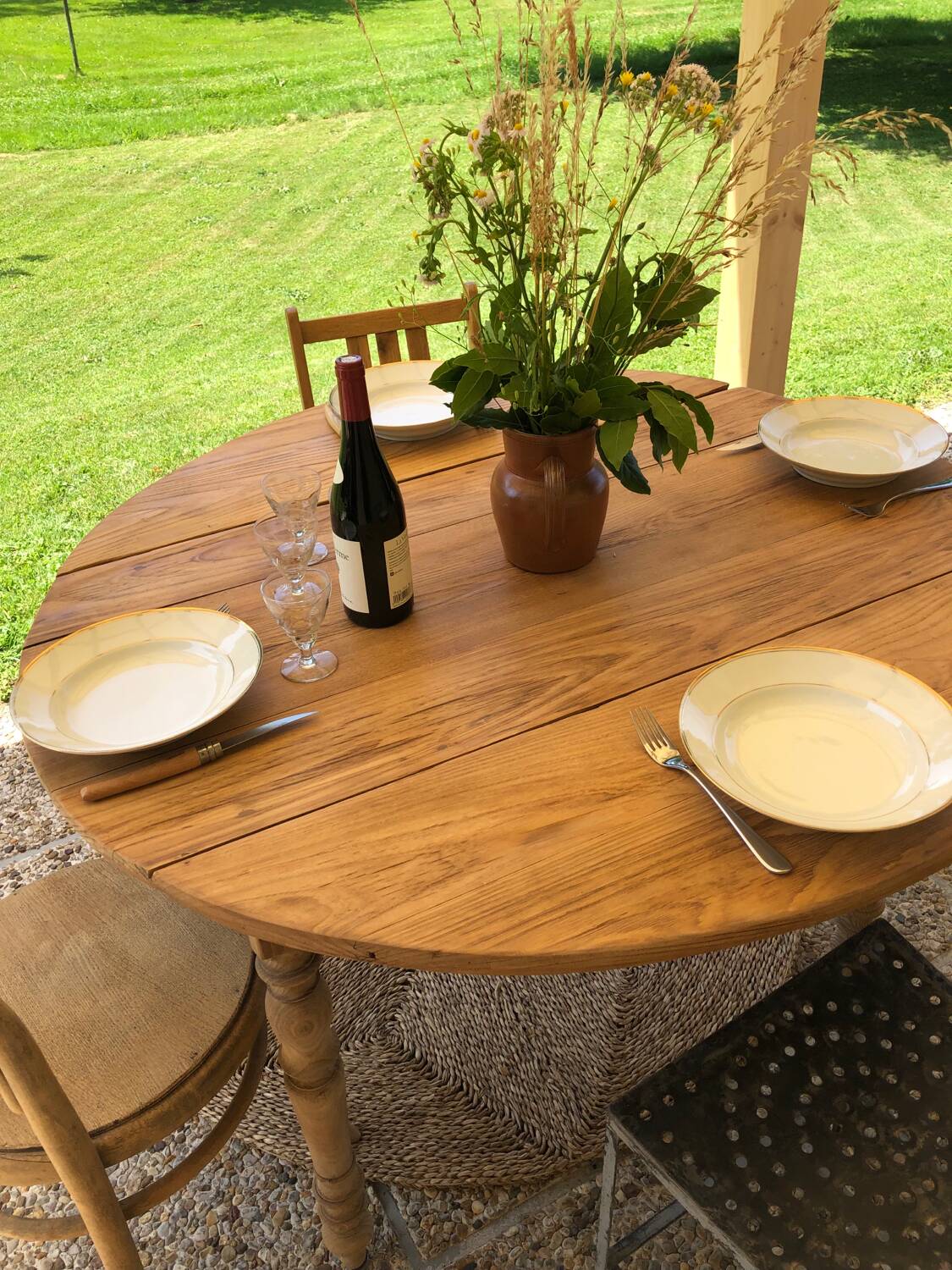 Farmhouse table with shutters