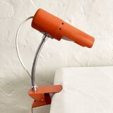 Delmas orange flexible clamp lamp, 1970s