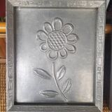 Pair of embossed flower paintings