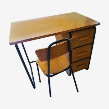 Vintage school desk with chair