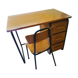 Vintage school desk with chair