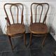 Paire de chaises de bistrot en bois courbé