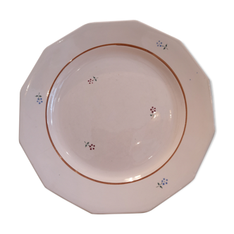8 vintage plates pale pink with flowers, 50s