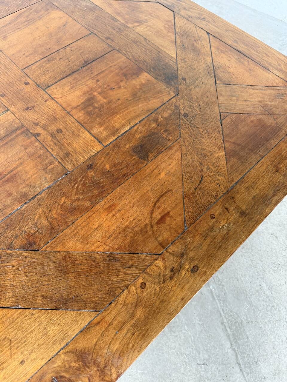 1940s inlaid oak coffee table