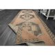 1970s Vintage Turkish Oushak Handmade Wool Cotton Orange Runner Rug 122x384