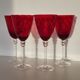 4 large red blown glass stemmed glasses 320 ml
