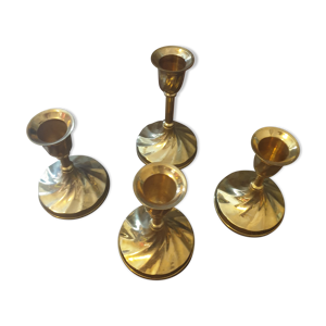 Bougeoirs en laiton doré