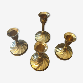 Golden brass candlesticks