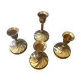 Golden brass candlesticks