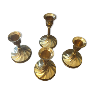 Golden brass candlesticks