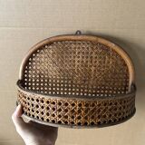 Antique cane wall shelf
