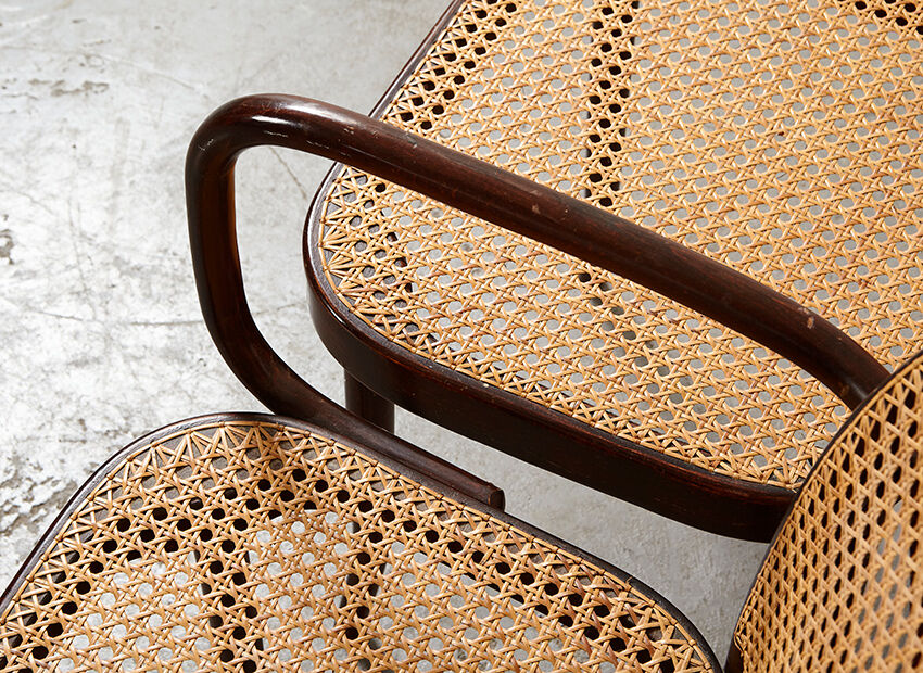 Josef Hoffmann set of 6 Prague Dining Chairs for Drevounia Czechoslovakia 1970s