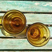 4 vintage Pernod amber glasses