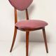 Vintage mid-20th century purple plum velvet heart-shaped chair.